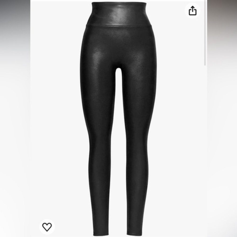 Spanx Black High Waisted Faux Leather Legging S